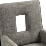 Gwendolyn Linen Textured Fabric Upholstered Dining Arm Chair