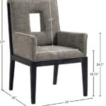 Gwendolyn Linen Textured Fabric Upholstered Dining Arm Chair