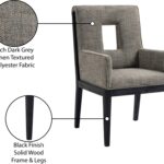 Gwendolyn Linen Textured Fabric Upholstered Dining Arm Chair