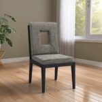 Gwendolyn Linen Textured Fabric Upholstered Dining Side Chair
