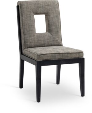 Gwendolyn Linen Textured Fabric Upholstered Dining Side Chair