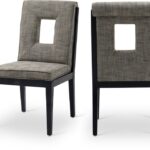 Gwendolyn Linen Textured Fabric Upholstered Dining Side Chair