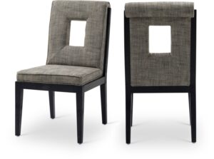 Gwendolyn Linen Textured Fabric Upholstered Dining Side Chair