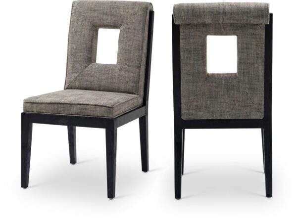 Gwendolyn Linen Textured Fabric Upholstered Dining Side Chair