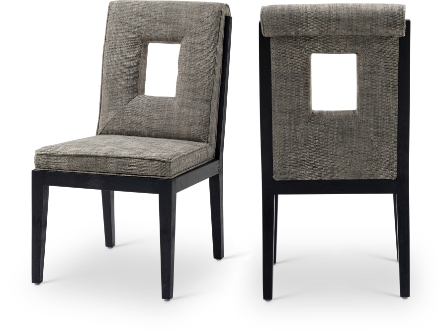 Gwendolyn Linen Textured Fabric Upholstered Dining Side Chair