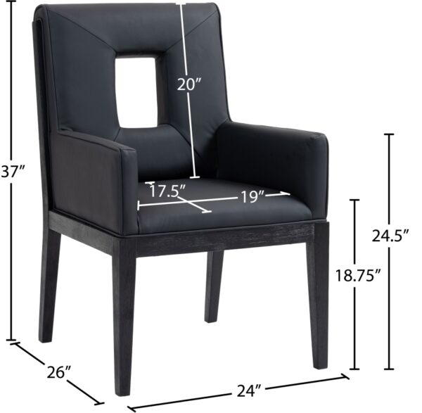 Gwendolyn Vegan Leather Upholstered Dining Arm Chair