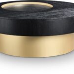 Makai Oak Veneer Top And Metal Base Coffee Table