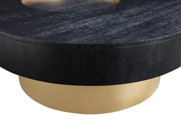 Makai Oak Veneer Top And Metal Base Coffee Table