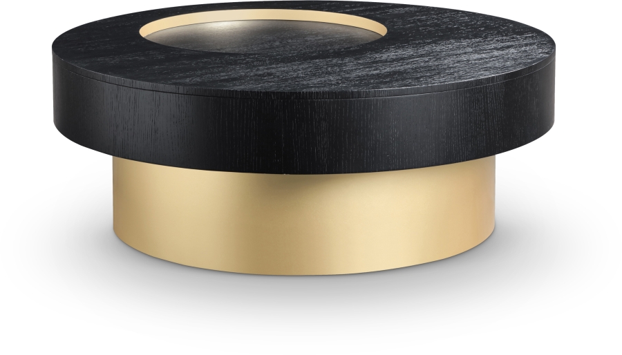 Makai Oak Veneer Top And Metal Base Coffee Table