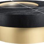 Makai Oak Veneer Top And Metal Base Coffee Table