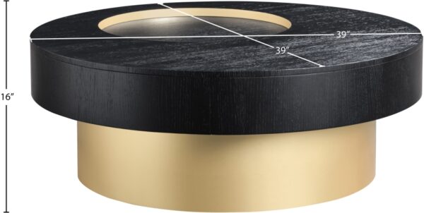 Makai Oak Veneer Top And Metal Base Coffee Table
