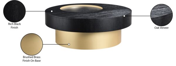 Makai Oak Veneer Top And Metal Base Coffee Table