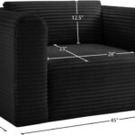 Shaggy Corduroy Performance Fabric Upholstered Accent Chair