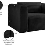 Shaggy Corduroy Performance Fabric Upholstered Accent Chair