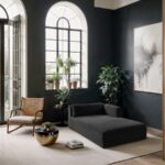 Shaggy Corduroy Performance Fabric Upholstered Chaise