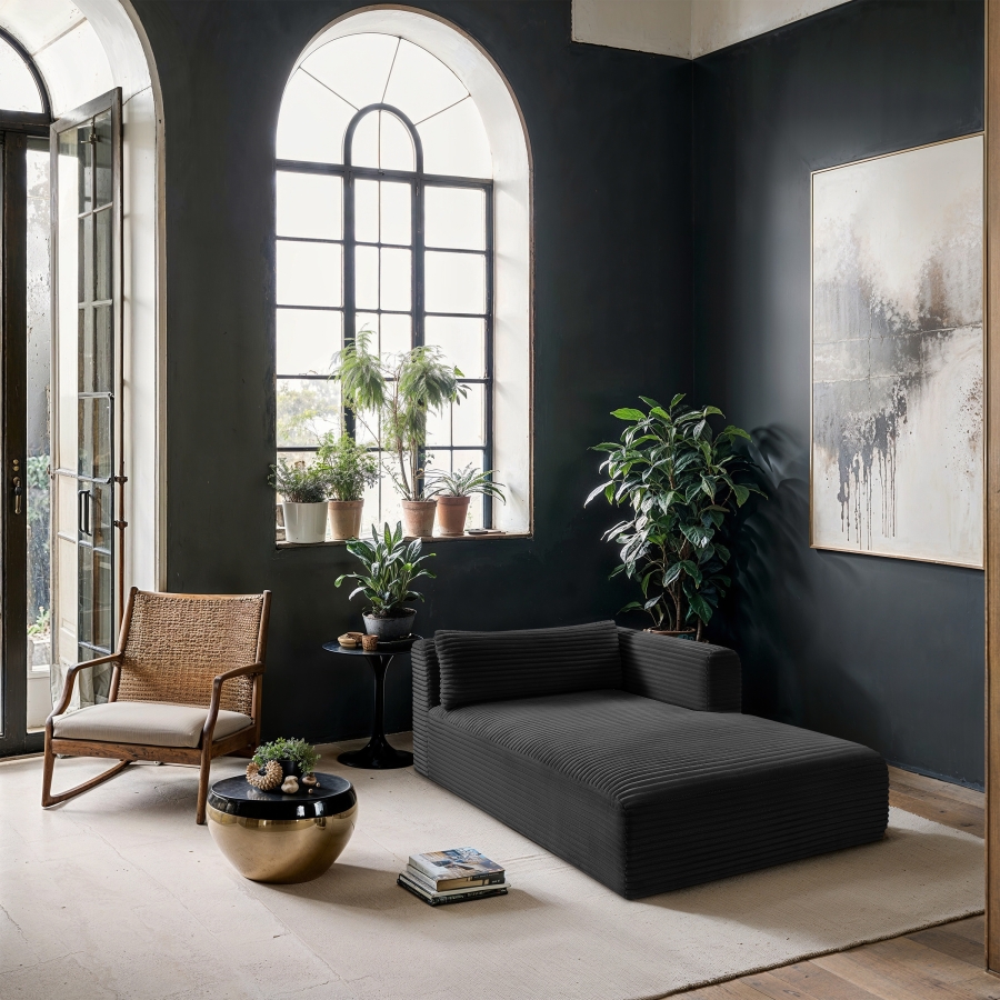 Shaggy Corduroy Performance Fabric Upholstered Chaise
