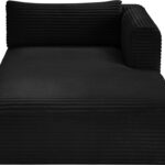 Shaggy Corduroy Performance Fabric Upholstered Chaise