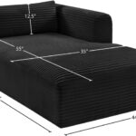 Shaggy Corduroy Performance Fabric Upholstered Chaise