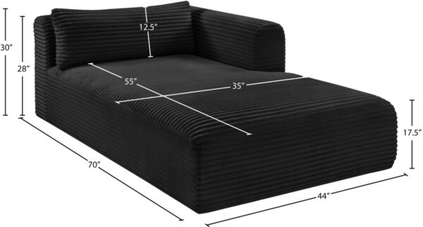 Shaggy Corduroy Performance Fabric Upholstered Chaise
