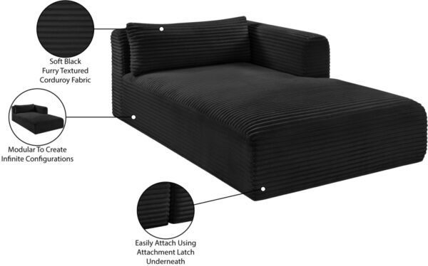 Shaggy Corduroy Performance Fabric Upholstered Chaise
