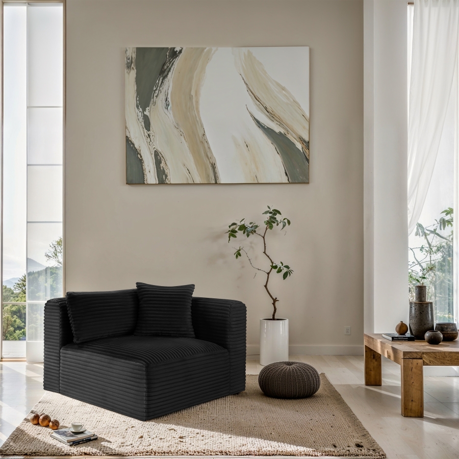 Shaggy Corduroy Performance Fabric Upholstered Accent Chair