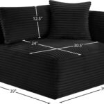Shaggy Corduroy Performance Fabric Upholstered Accent Chair