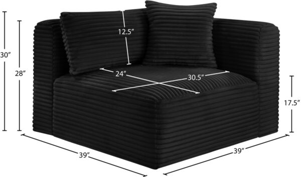 Shaggy Corduroy Performance Fabric Upholstered Accent Chair