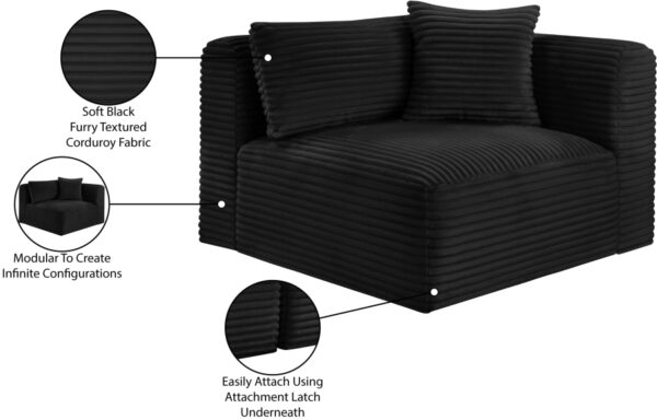 Shaggy Corduroy Performance Fabric Upholstered Accent Chair