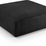 Shaggy Corduroy Performance Fabric Upholstered Ottoman