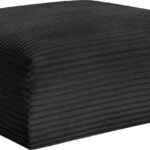 Shaggy Corduroy Performance Fabric Upholstered Ottoman