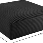 Shaggy Corduroy Performance Fabric Upholstered Ottoman