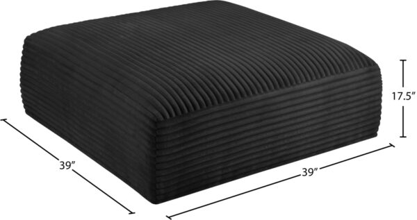 Shaggy Corduroy Performance Fabric Upholstered Ottoman