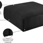 Shaggy Corduroy Performance Fabric Upholstered Ottoman