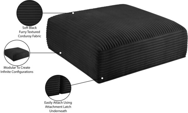 Shaggy Corduroy Performance Fabric Upholstered Ottoman
