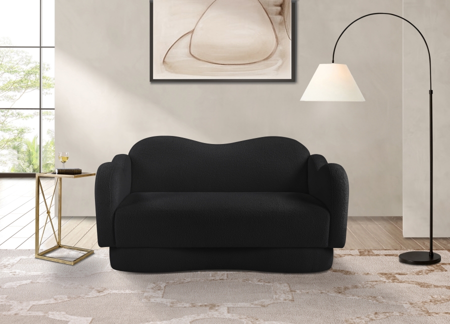 Bloom 58" Teddy Fabric Upholstered Upholstered Loveseat