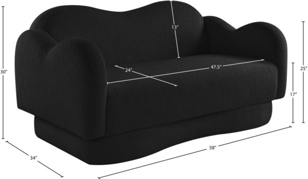Bloom 58" Teddy Fabric Upholstered Upholstered Loveseat