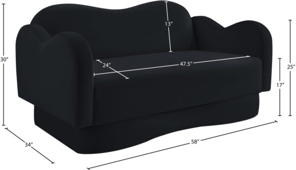 Bloom 58" Velvet Upholstered Upholstered Loveseat