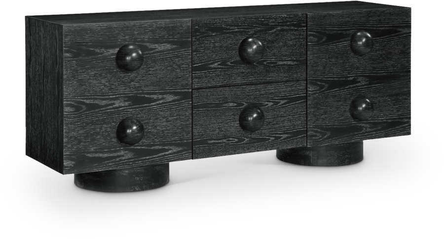 Bubble Solid Wood And Oak Veneer Sideboard / Buffet