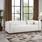 Mallina 90.5" Vegan Leather Upholstered Upholstered Sofa