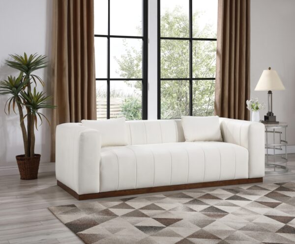 Mallina 90.5" Vegan Leather Upholstered Upholstered Sofa