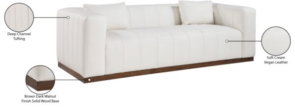 Mallina 90.5" Vegan Leather Upholstered Upholstered Sofa