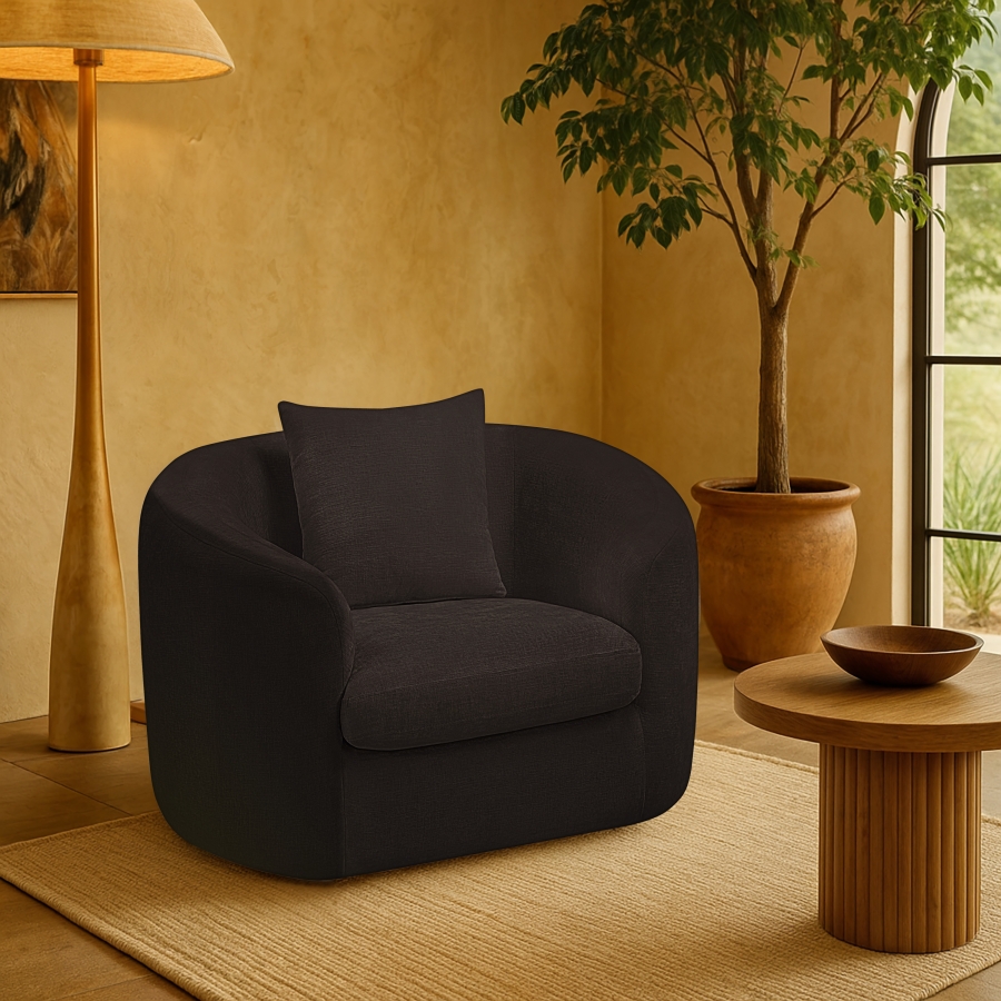 Penelope Chenille Fabric Upholstered Accent Chair