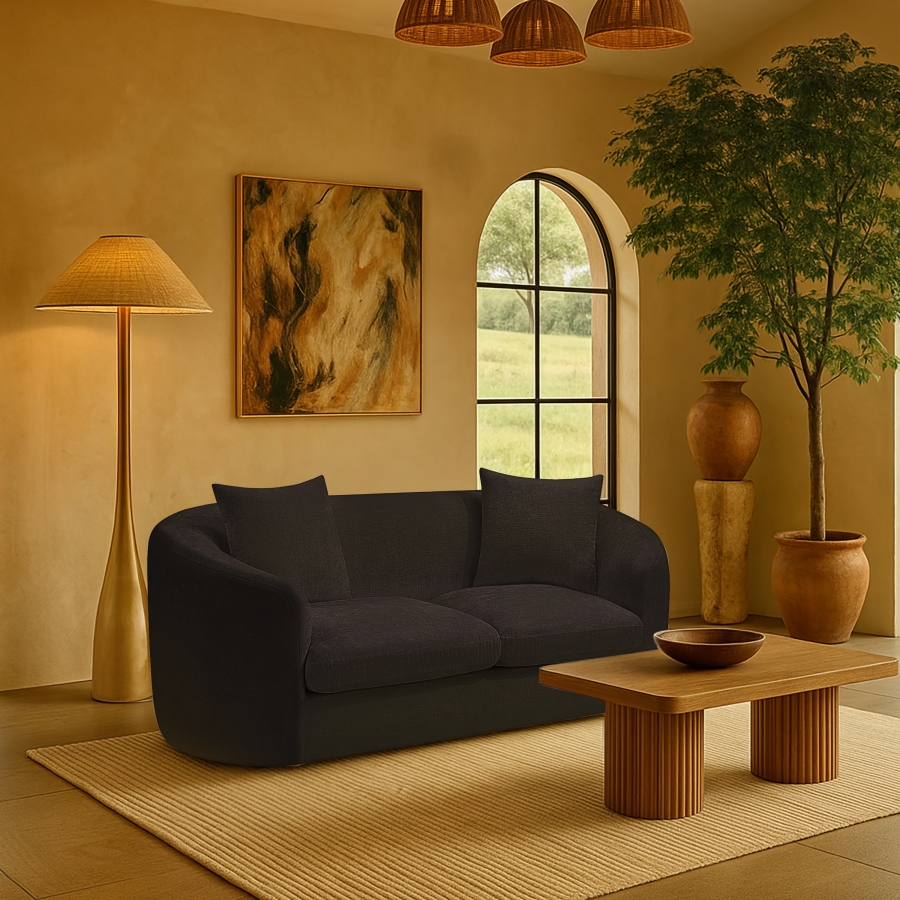 Penelope 66.5" Chenille Fabric Upholstered Upholstered Loveseat