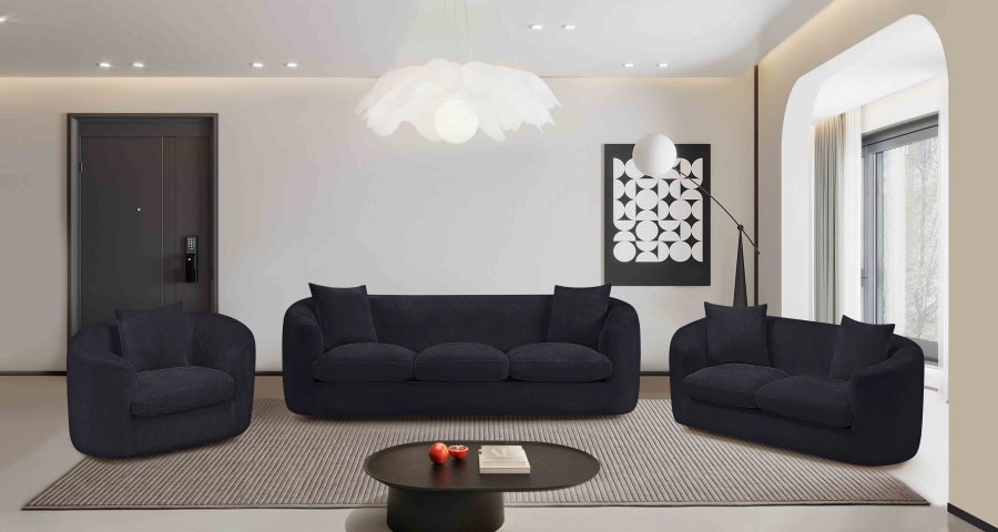 Penelope 92.5" Chenille Fabric Upholstered Upholstered Sofa