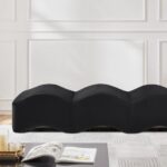 Wave Velvet Upholstered Bench