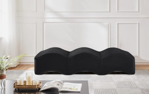 Wave Velvet Upholstered Bench