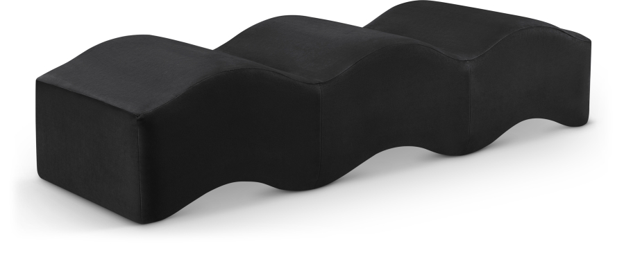 Wave Velvet Upholstered Bench