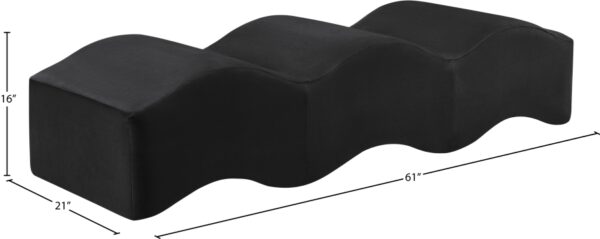Wave Velvet Upholstered Bench