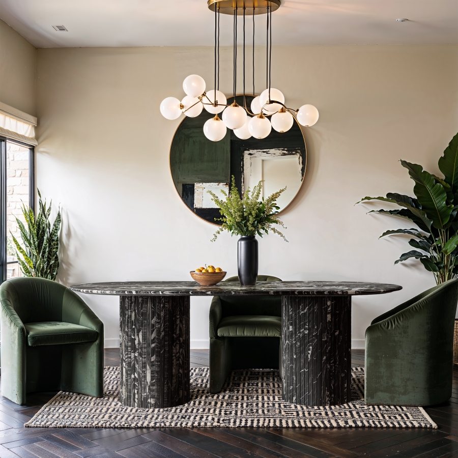 Messina 87" Marble Dining Table