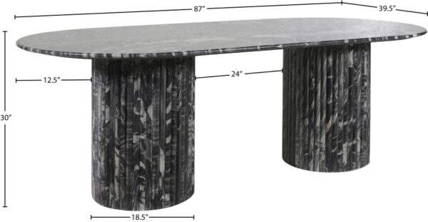 Messina 87" Marble Dining Table